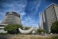 The Beehive, the Executive Wing of the New Zealand Parliament Buildings Royalty Free Stock Photo