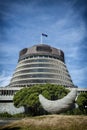 The Beehive, the Executive Wing of the New Zealand Parliament Buildings Royalty Free Stock Photo