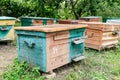 Beehive - the house of bees in the bosom of nature. Work beekeeper. Healing product of beekeeping. May, flower honey. Royalty Free Stock Photo