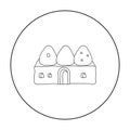 Beehive house icon in outline style isolated on white background. Turkey symbol stock vector illustration.