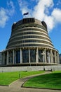 The Beehive - New Zealand parliament building on a sunny day in Wellington Royalty Free Stock Photo