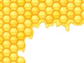 Beehive pattern with bee honeycombs and honey drop