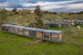 With beehives in the Barruecos. Extremadura. Spain Royalty Free Stock Photo