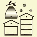 Beehives and bees
