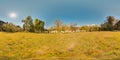 Beehives in Botanical garden Georgia Batumi blue sky trees spring with 3D spherical panorama with 360 degree viewing angle Ready