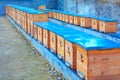 Beehives in a row Royalty Free Stock Photo