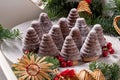 Beehives - traditional Czech Christmas cookies on a plate