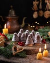 Beehives - traditional Czech Christmas cookies on a table