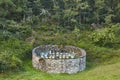 Beehives. Traditional stone wall structure against bears. Muniellos, Asturias