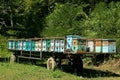 Beehives in the trailer Royalty Free Stock Photo