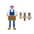 Beekeeper with bees Royalty Free Stock Photo