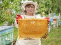 Beekeeper controlling comb frame