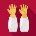 Beekeeper gloves icon, flat style