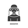 Beekeeper glyph icon. Beekeeping concept design. Vector illustration Royalty Free Stock Photo