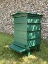 A freshly restored and painted WBC hive. Beekeeping