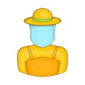 Beekeeper icon, cartoon style Royalty Free Stock Photo