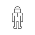 Beekeeper protective suit line icon.