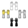 Beekeeper s gloves icon in cartoon,black style isolated on white background. Apairy symbol stock vector illustration