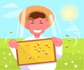 Beekeeper Vector. Cartoon. Isolated art Honey gathering