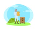 Beekeeper Wearing Uniform Vector Illustration Royalty Free Stock Photo