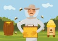 beekeeper working in camp