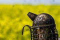 Beekeepers smoker on a beehive Royalty Free Stock Photo