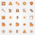 Beekeeping colorful icons