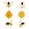 Beekeeping design elements collection.