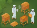 Beekeeping Isometric Background