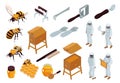 Beekeeping Isometric Set Royalty Free Stock Photo