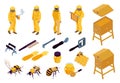 Beekeeping Isometric Set Royalty Free Stock Photo