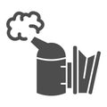 Beekeeping smoker solid icon, beekeeper tools concept, Smoker for bees sign on white background, Apiary smoker icon in