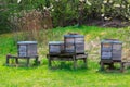 Beekeeping with a wooden beeyard Royalty Free Stock Photo