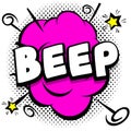 beep Comic bright template with speech bubbles on colorful frames