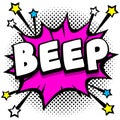 beep Pop art comic speech bubbles book sound effects