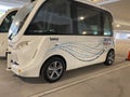 Beep shuttles in a parking garage in Laureate Park, Lake Nona, Orlando, FL