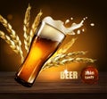 Beer advertising design. Highly realistic illustration with the