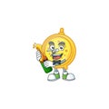 With beer alarm clock character on white background Royalty Free Stock Photo