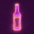Beer alcoholic drink, neon sign, bright electric light signage