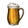 Beer, ale, lager. Element of menu restaurant or pub. Vector illustration