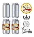 Beer aluminum realistic cans
