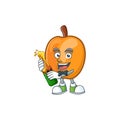 With beer apricot fruit in the cartoon shape Royalty Free Stock Photo