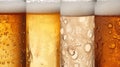 Beer background with foam and bubbles. Closeup of beer in a glass Generative AI Royalty Free Stock Photo