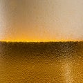 Beer background, with foam drops and sweat, macro close up image