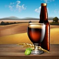 Beer background. Highly realistic illustration with the effect Royalty Free Stock Photo