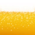 Beer background with realistic bubbles