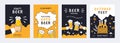 Beer backgrounds. Retro pattern with oktoberfest pub elements, food and mug of alcohol pint. Craft beverages. Ale and Royalty Free Stock Photo