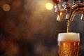 Beer banner with a draft tap and empty space for custom text Royalty Free Stock Photo
