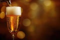 Beer banner with a draft tap and empty space for custom text Royalty Free Stock Photo