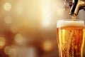 Beer banner with a draft tap and empty space for custom text Royalty Free Stock Photo